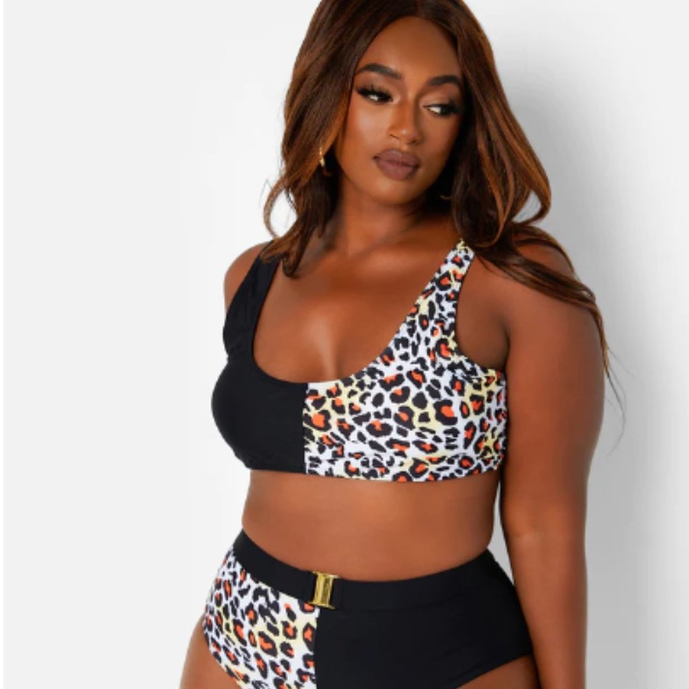 Gemini Buckled Leopard Print Bikini Set